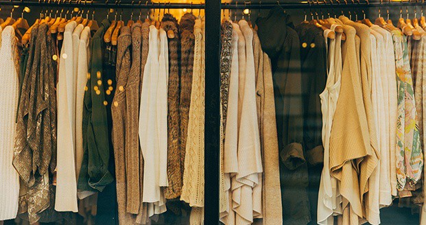 Clothes on a clothing rack