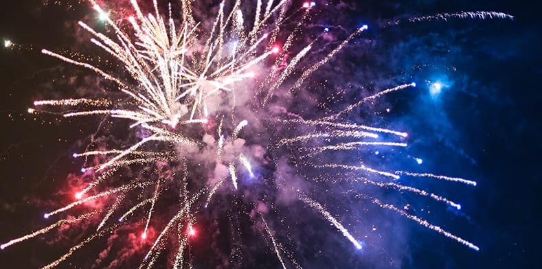 Fireworks exploding in the night sky