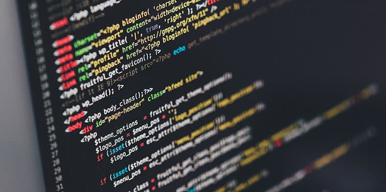 Code on laptop screen