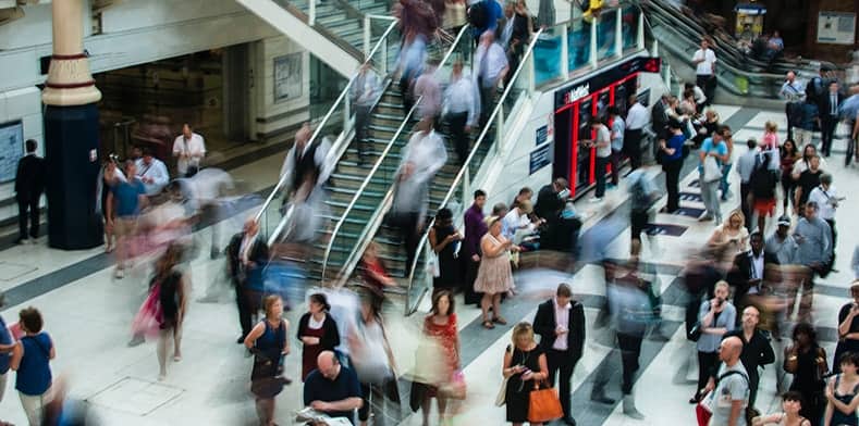 People in a shopping mall