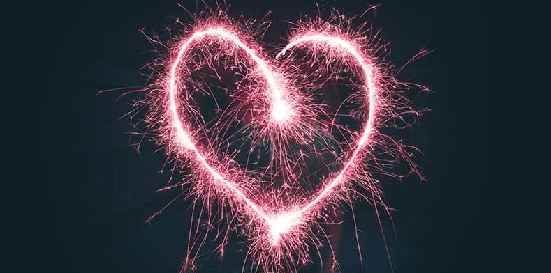 Heart shape in sparkles