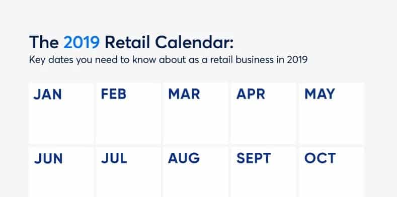2019 retail calendar