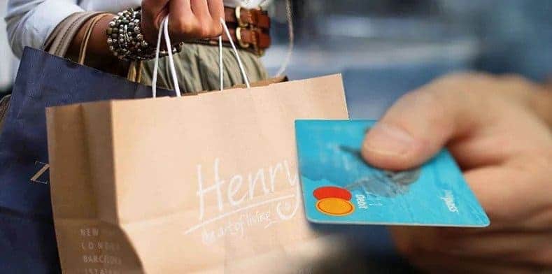 Shopping bag and credit card