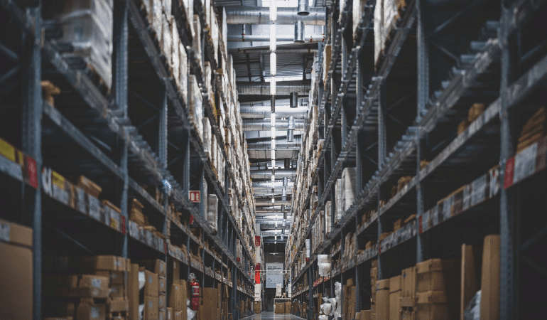 Warehouse shelves