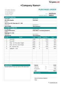 What is a Purchase Order Template - Brightpearl