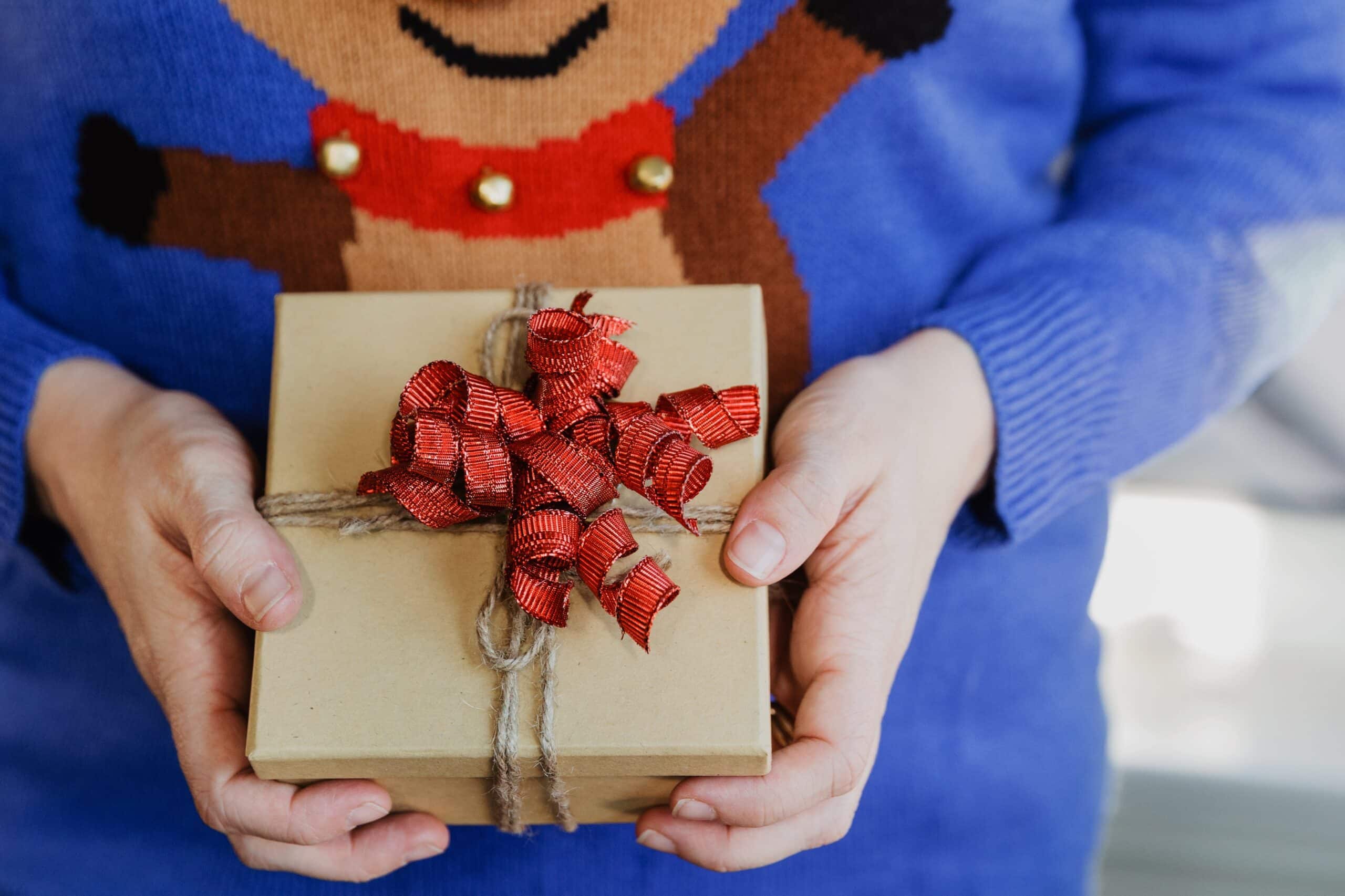 Christmas sweater and gift