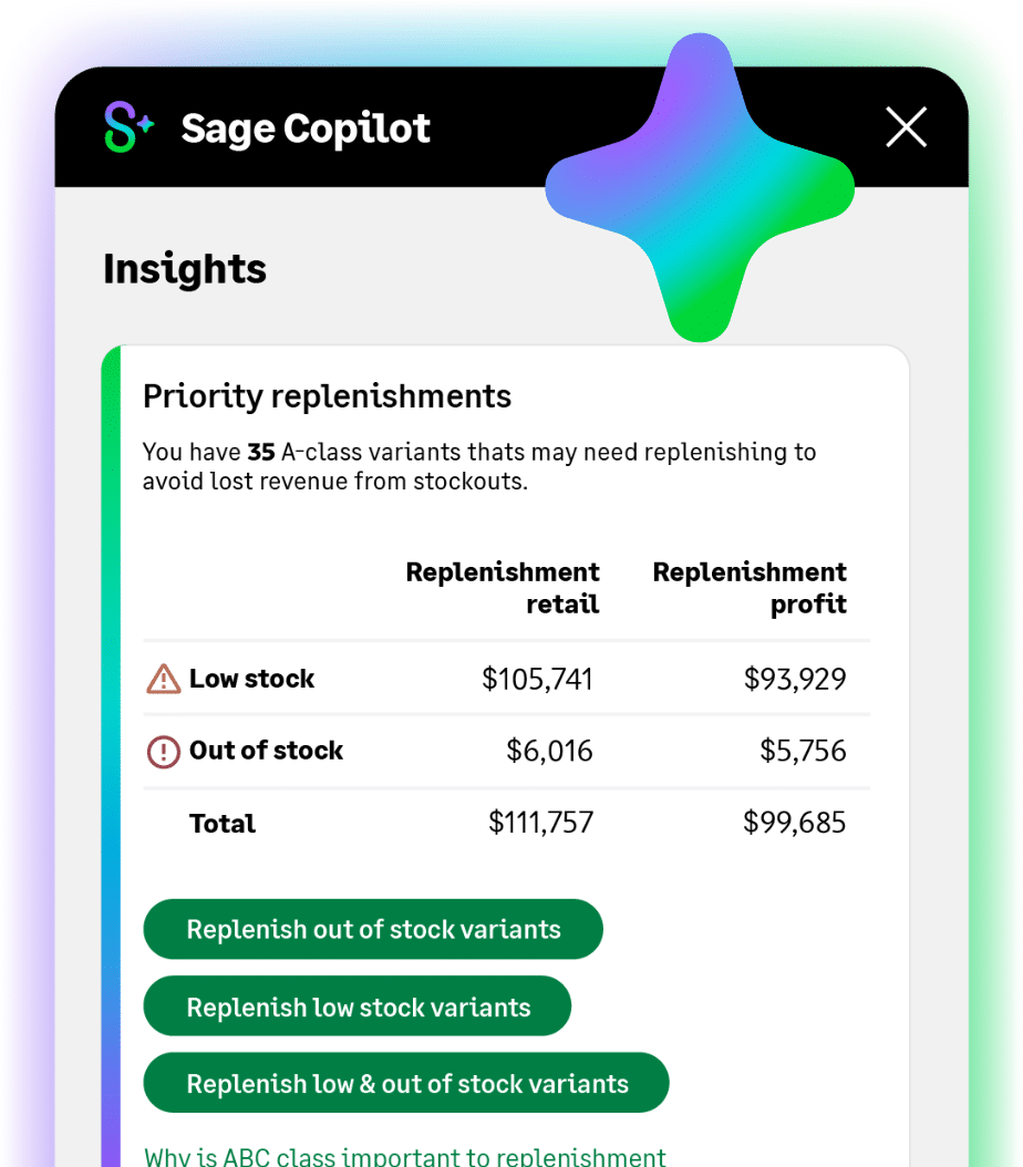 Sage copilot on phone screenshot